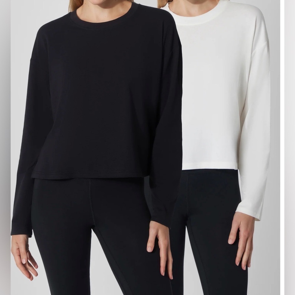 90 Degree By Reflex 2 Pack Black and White Long Sleeve Tees